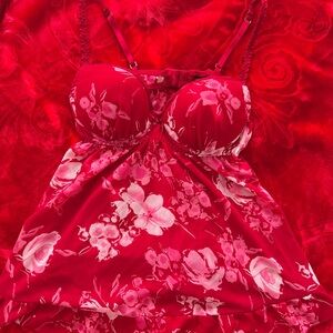 Cinema Etoile Floral Lace-Trim Chemise Nightie